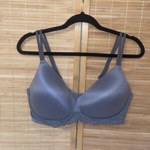 Aerie dark gray lace detail Real Sunnie wireless padded bra woman’s size 40D